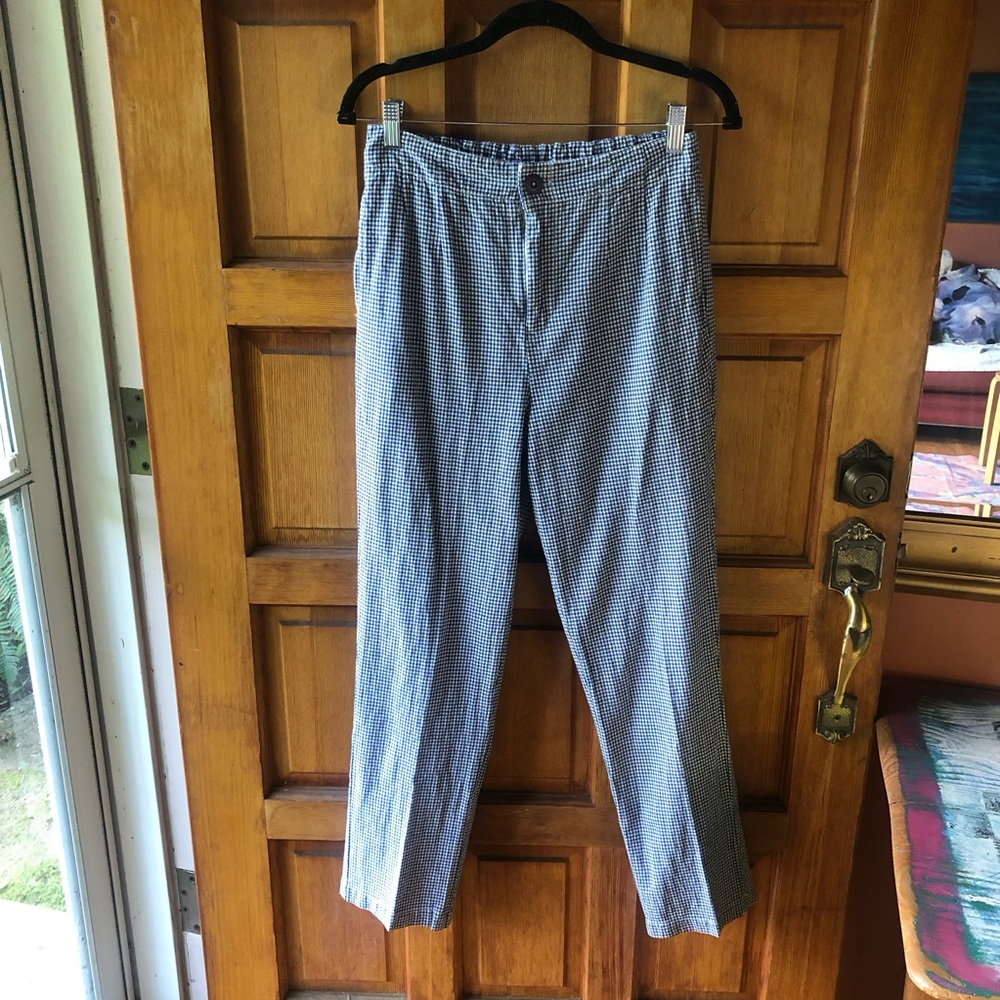Free People 💯 Cotton Blue Gingham Pants